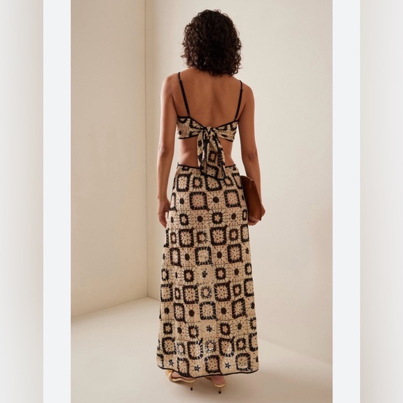 Johanna Ortiz Mara Magic Cut Out Crochet Geometric Maxi Dress - Picture 3 of 8